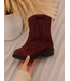 (Verzenddatum 11 sept) Mini Suede Cowboy Boots – Bordeaux