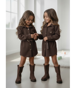 Corduroy Belt Dress – Marron