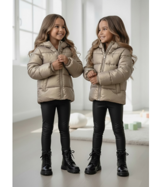 Shiny Puffer Winterjas – Champagne