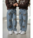 Leopard Bow Wide Leg Jeans