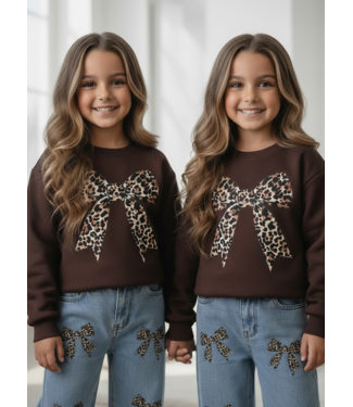 Leopard Bow Sweater – Marron