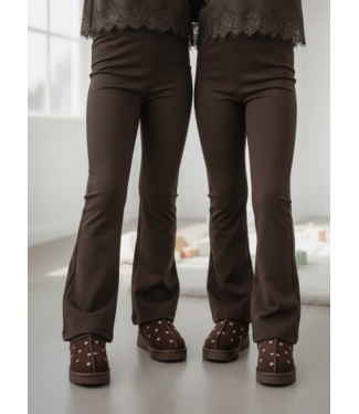 Draakjes en Boefjes Basic flared broek - Marron