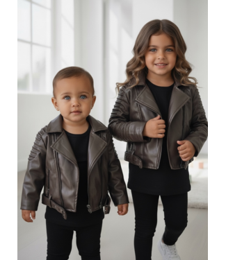 Classic Biker Leatherlook Jacket – Marron (verzenddatum 11 sept)