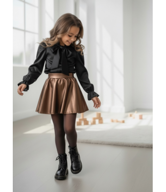 Draakjes en Boefjes Leatherlook Rokje – Bronze (verzenddatum 11 sept)