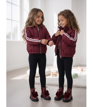 Quilted Stripe Jas – Bordeaux