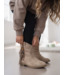 Fringe Suede Cowboy Boots - Beige