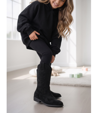 High Suede Cowboy Boots - Zwart