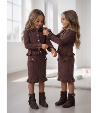 Pearl Ruffle Skirt Set – Marron (verzenddatum 14 sept)