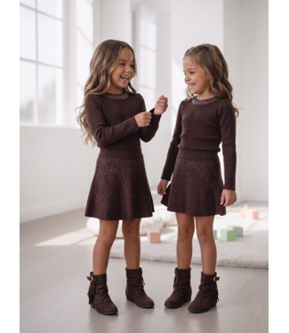 Sparkling Strass Skirt Set – Marron (verzenddatum 14 sept)