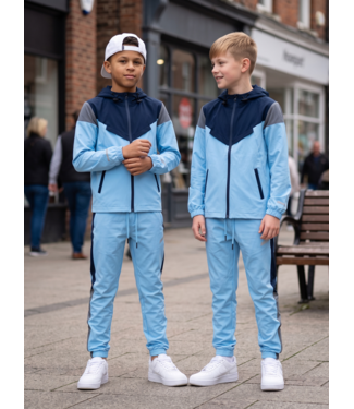 Urban Colorblock Tracksuit – Sky Blue