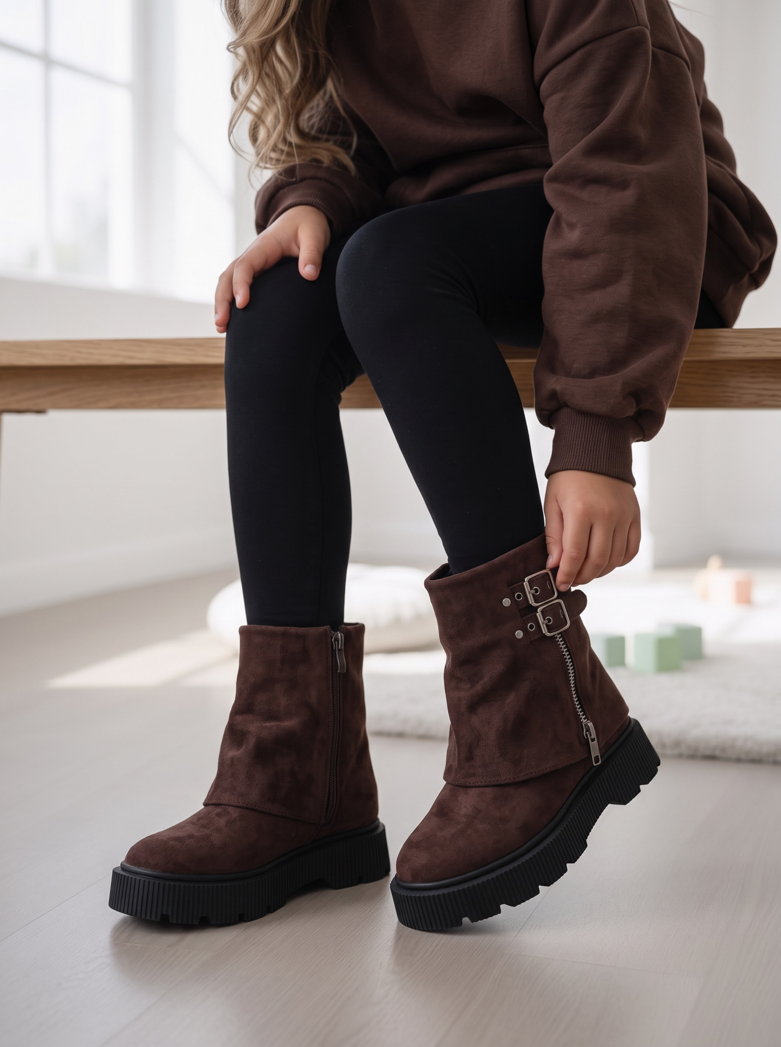 Buckle Boots – Marron