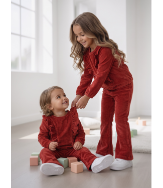 Dirkje  Velvet Ruffle Set - Rosewood