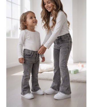 Dirkje  Braided Flared Jeans – Grijs