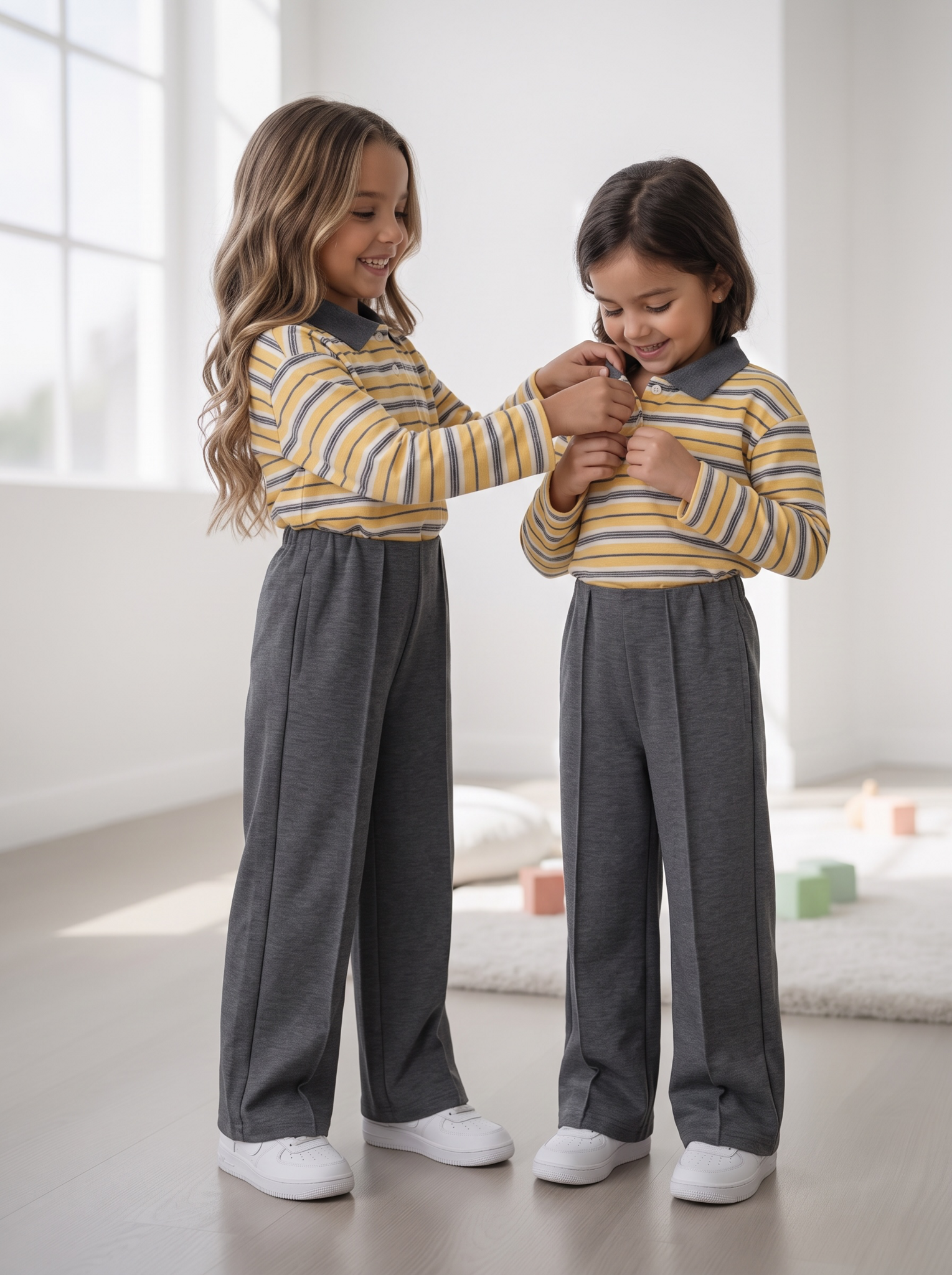 Striped Polo Sweater – Butter Yellow