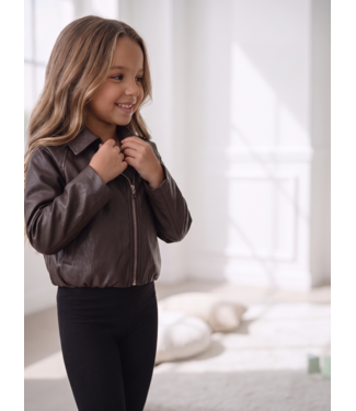 Basic Leatherlook Jacket - Marron (verzenddatum 17 sept)