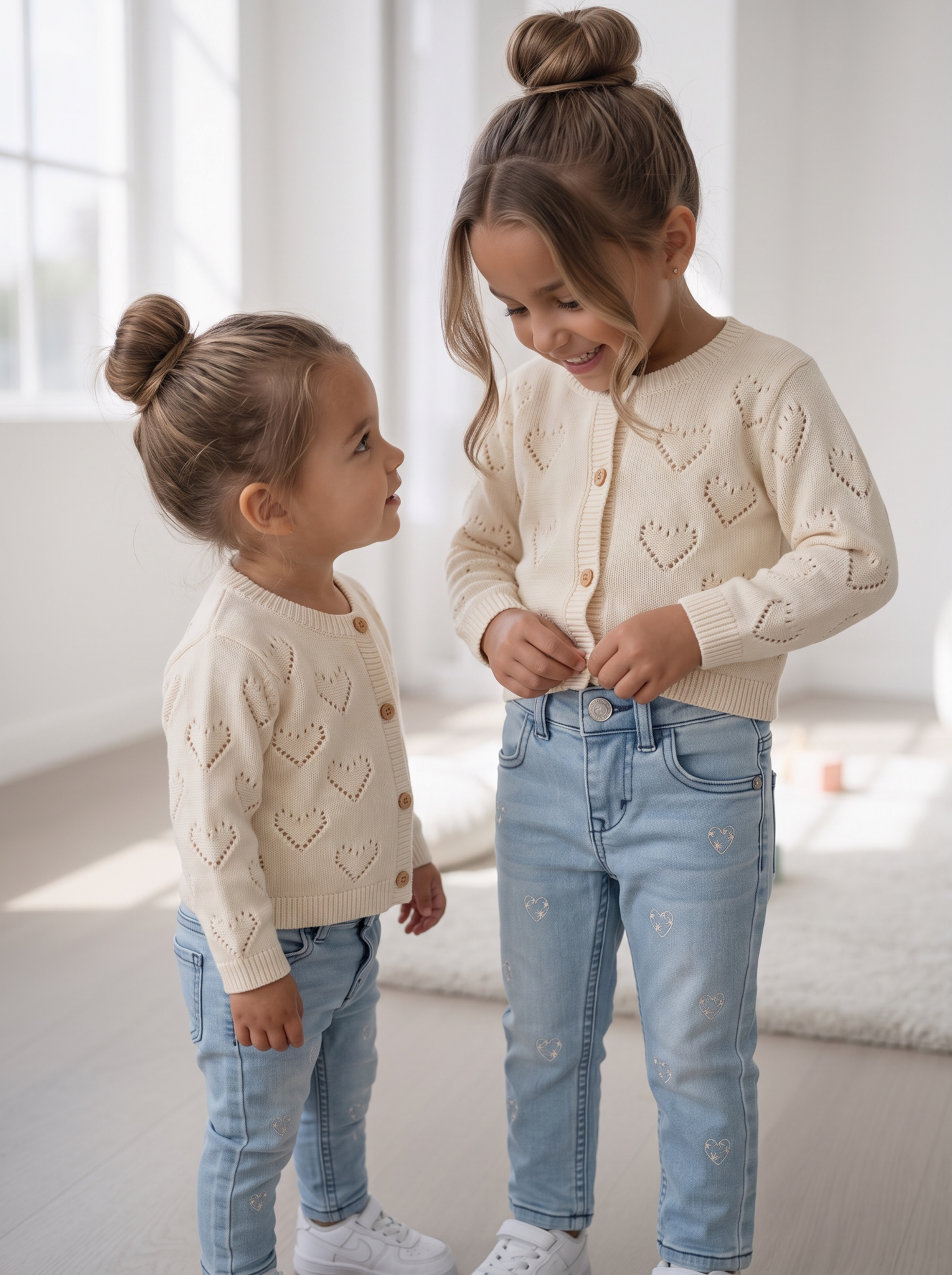 Embroidered Heart Jeans – Licht Blauw