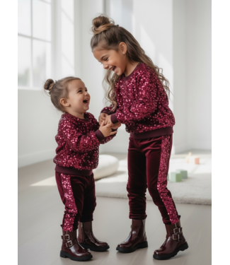 Velvet Sequin Set – Bordeaux