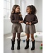 Ruffle Knit & Button Short Set – Marron