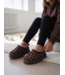 Furry Polka Dot Sliders – Marron  (Verzenddatum 17 sept)