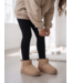 Polka Dot Furry Boots - Beige