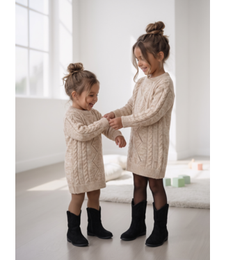 Koko Noko Cable Knit Sweater Dress – Beige