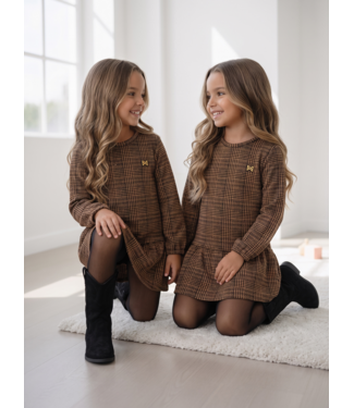 Koko Noko Sparkling Check Dress – Marron  (Verzenddatum 1 okt)