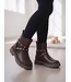 Studded Biker Boots – Marron