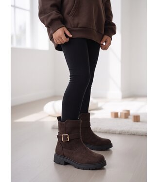 Buckle Biker Boots – Marron