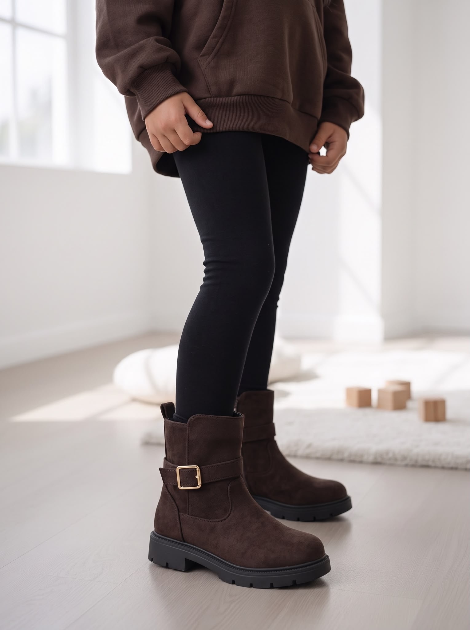 Buckle Biker Boots – Marron (Verzenddatum 15 aug)