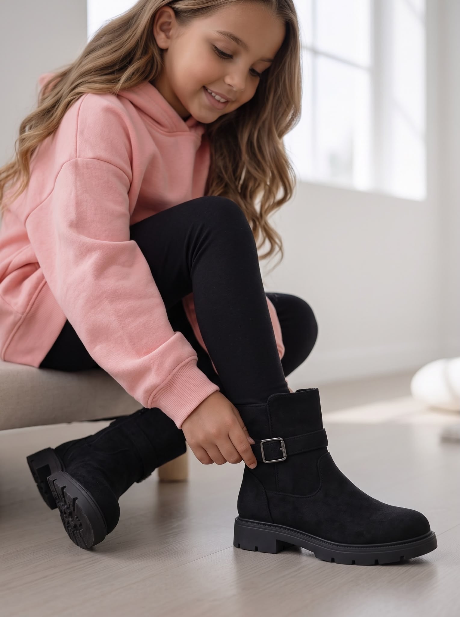 Buckle Biker Boots – Zwart
