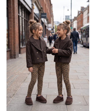Cropped Wool Look Jacket - Marron