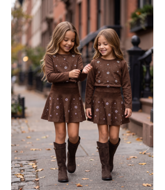 Crystal Bloom Skirt Set – Marron (Verzenddatum 24 sept)