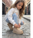 Daisy Platform Furry Sneakers – Beige (verzenddatum 1 okt)