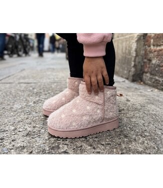 Teddy Flower Boots - Roze