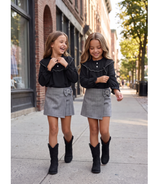 Ruffle Blouse & Bow Skort Set
