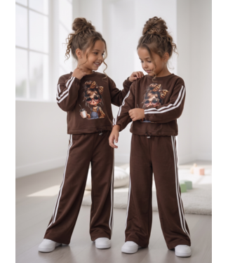 Leopard Girl Wide Leg Set – Marron