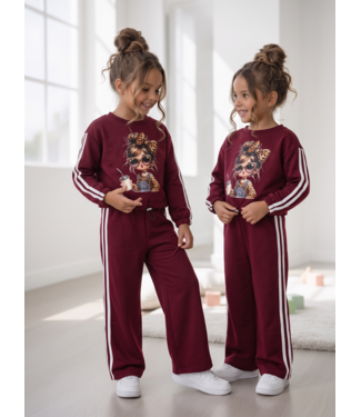 Leopard Girl Wide Leg Set – Bordeaux