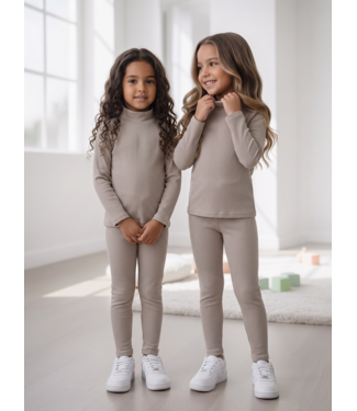 Soft Rib Col & Legging Set – Greige (Verzenddatum 24 sept)
