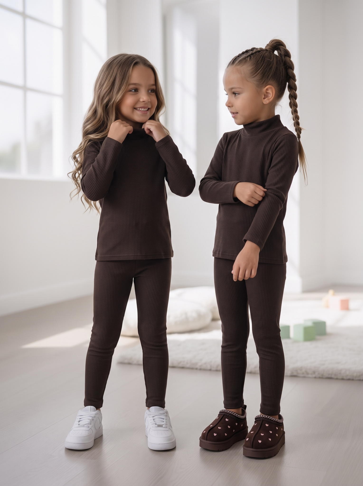 Soft Rib Col & Legging Set – Bruin