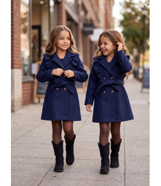 Royal Ruffle Trenchcoat – Navy