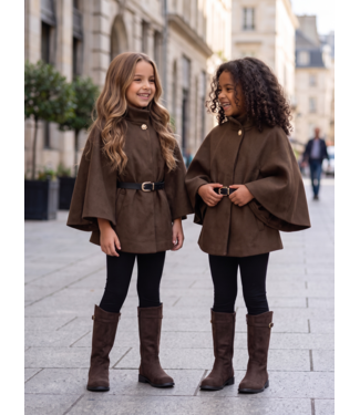 Classic Belted Cape Coat – Marron
