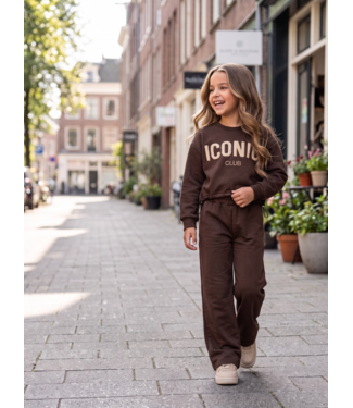 Iconic Club Wide Leg Joggingset – Marron