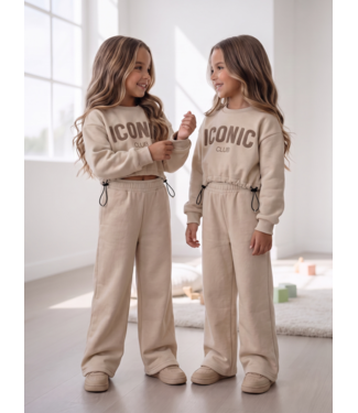 Iconic Club Wide Leg Joggingset – Beige