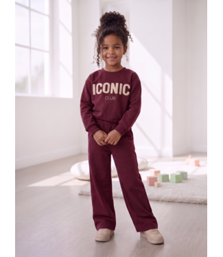 Iconic Club Wide Leg Joggingset – Bordeaux