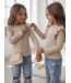 Ruffle Rib Top & Tasje - Beige