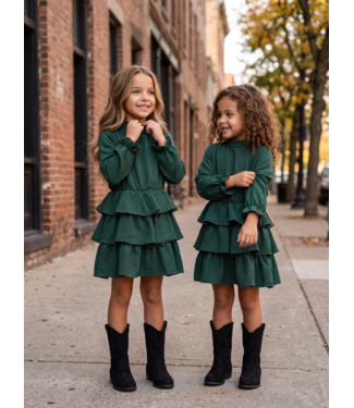 Emerald Layered Ruffle Dress – Green   (Verzenddatum 22 okt)
