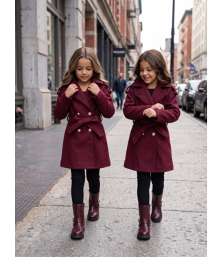Royal Button Trenchcoat – Bordeaux (Verzenddatum 24 sept)