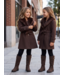 Fur Collar Belt Coat – Bruin