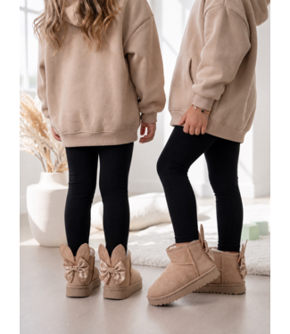 Bunny Bow Boots – Beige