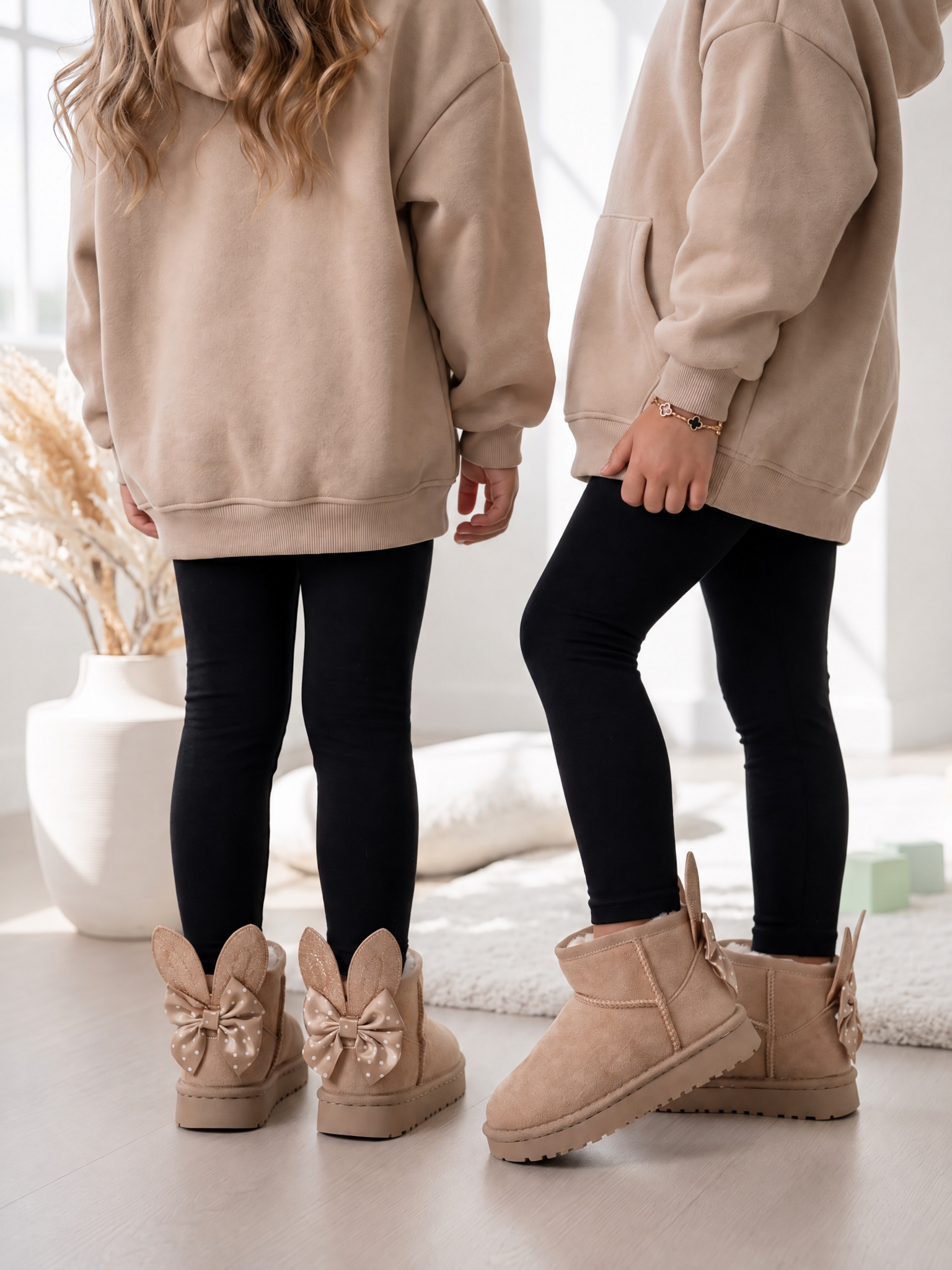 Bunny Bow Boots – Beige  (verzenddatum 24 sept)